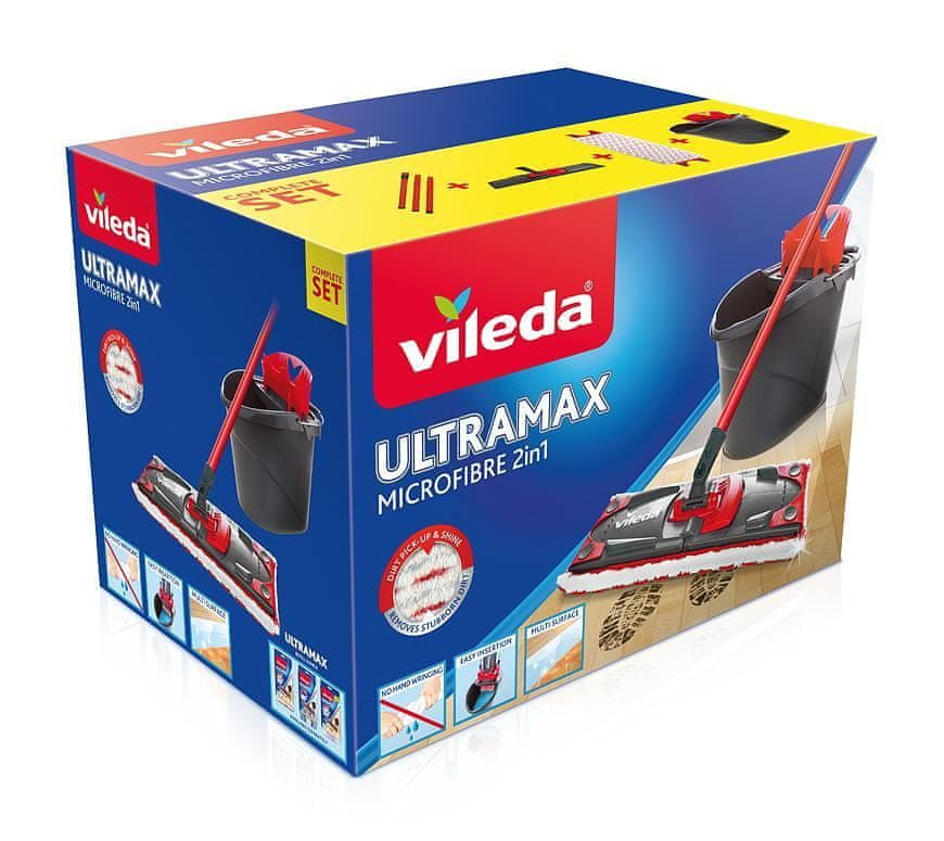 WEBHIDDENBRAND Súprava upratovacia Vileda Ultramax Complete Set box mop na podlahy + vedro